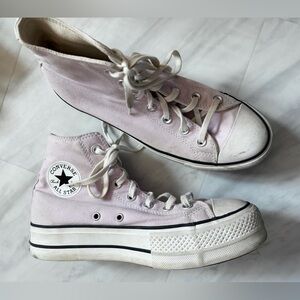 ⭐️ Converse lilac platform sneakers hi tops size 8.5
